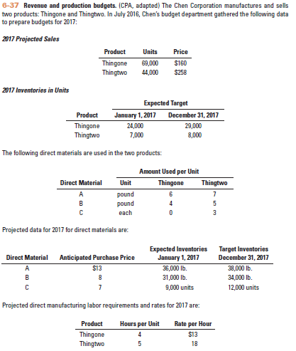 Consider the information given in problem 6-37 on pages 235 and 236