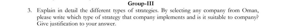 Strategic Management Student Name: Sara Abdul Ghaffar Al Balushi ID Number: 202112005