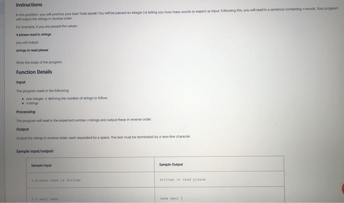 java please Instructions In this problem you will practice your best Yoda