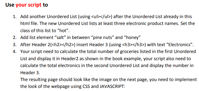 Write a JaveScript: Here is my html code: JavaScript & jQuery -