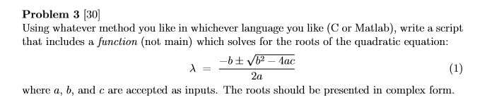  Problem 3 30 Using whatever method you like in whichever language