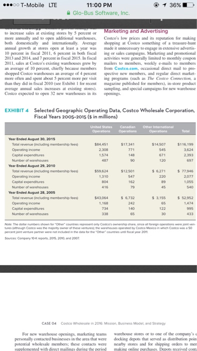 data in exhibits 1 & 4, is Costco's financial performance superior to