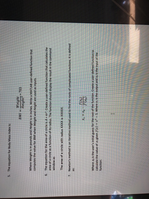  Matlab coding problem please help 5-7 5. The equation for Body