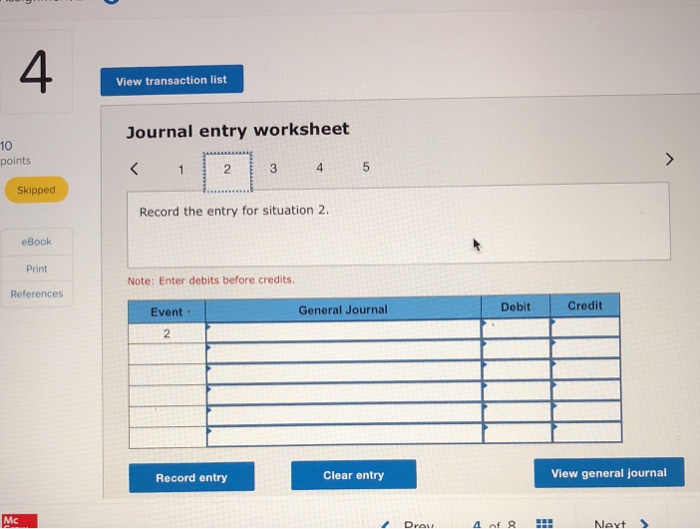 of the five independent situations below, prepare a journal entry that summarizes