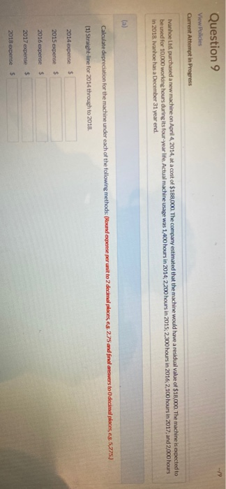  Question 9 View Pollides Current Attempt in Progress Ivanhoe Ltd. purchased