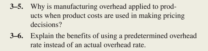 is manufacturing overhead applied to prod- ucts when product costs are used