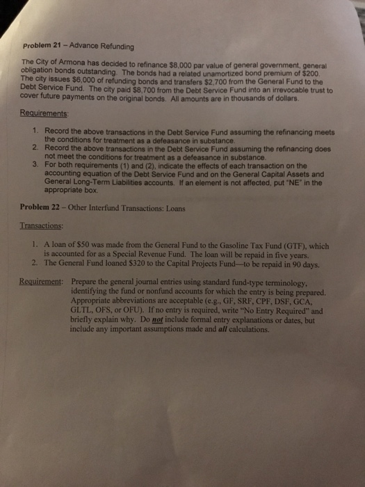  (Government Accounting) please answer Problem 22 Only Thanx Problem 21 -