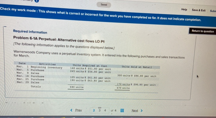  Saved Check my work mode: This shows what is correct or