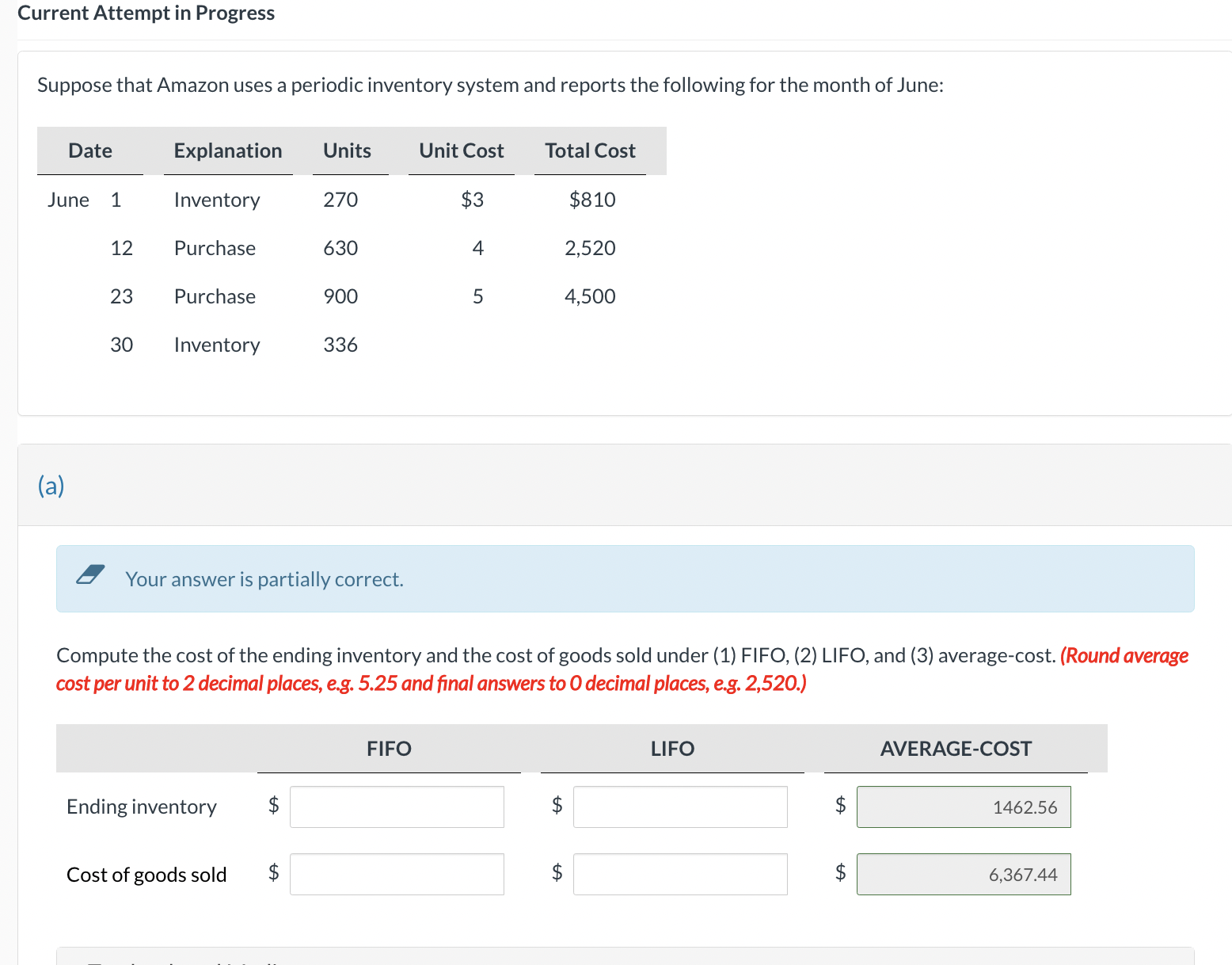 Pls help!!!! Current Attempt in Progress Suppose that Amazon uses a periodic