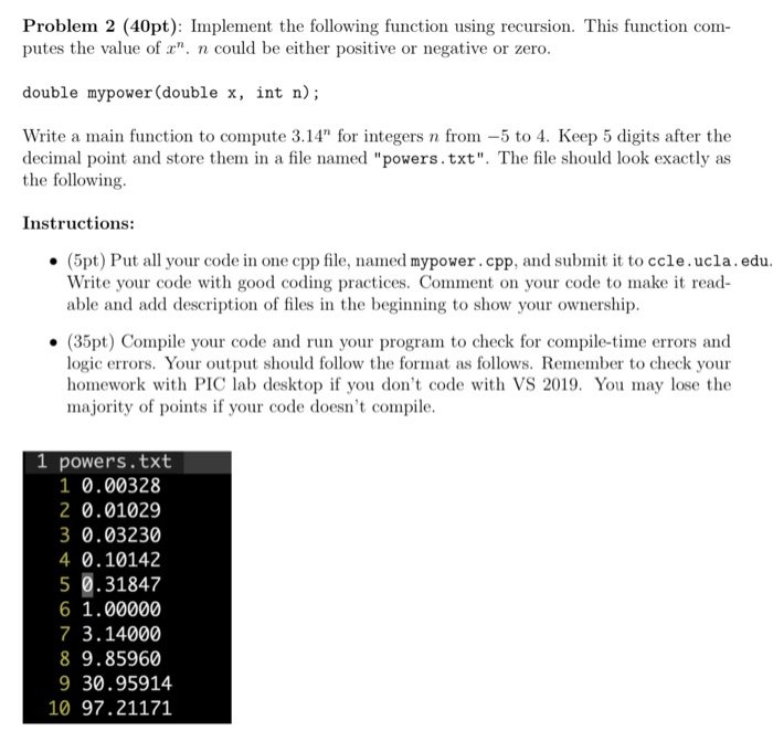  please help in C++ visual studio please help with recursion!!! Problem