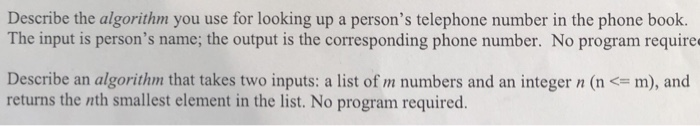  Describe the algorithm you use for looking up a person's telephone