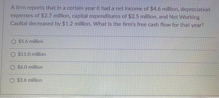  A firm reports that in a certain year it had a