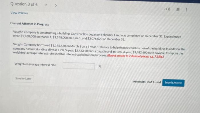 began on February 1 and was completed on December 31 . Expenditure