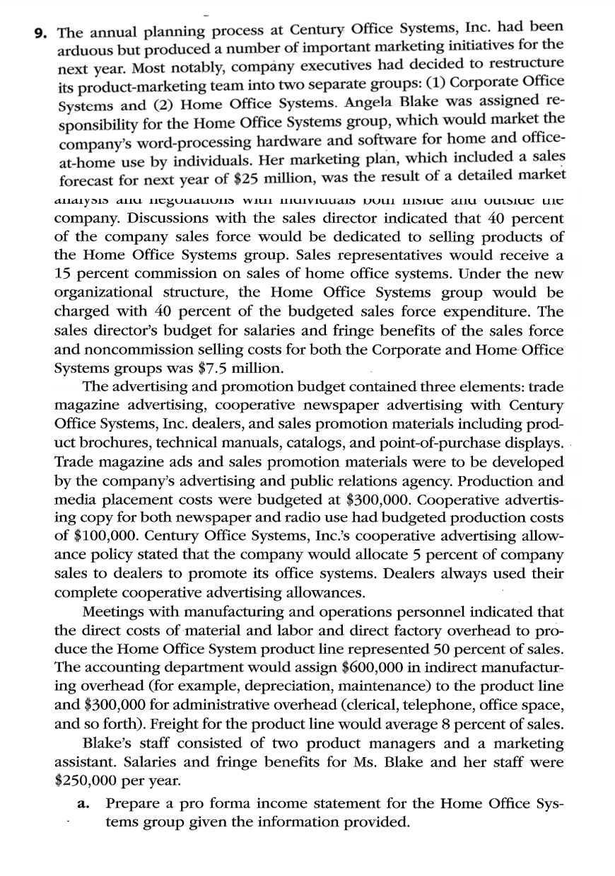 PLEASE SHOW WORK!!! USE THIS AS GUIDANCE PLEASE 9. The annual planning