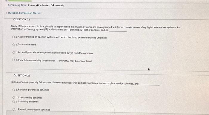  *Please answer BOTH questions!* Many of the process controls applicable to