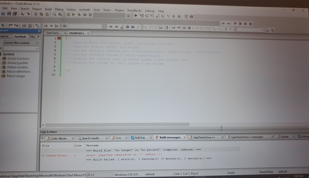 a program that will compute the surface area and the volume of