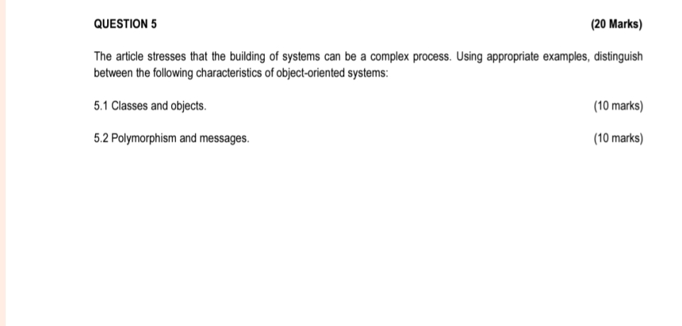  QUESTION 5 (20 Marks) The article stresses that the building of
