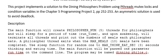  This project implements a solution to the Dining Philosophers Problem using