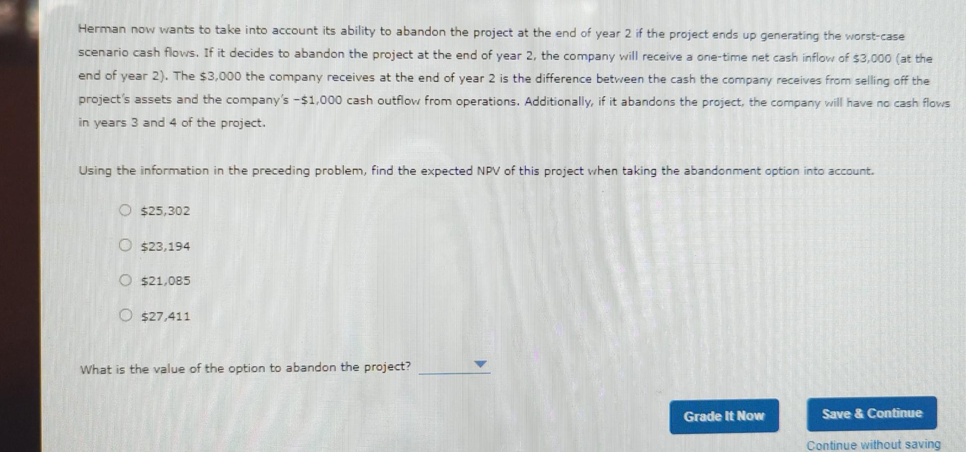 initial investment of 512,000 . The base-case cash flows for this project