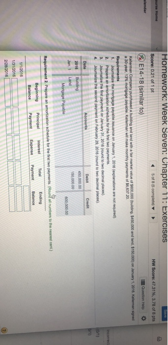  Homework: Week Seven: Chapter 11: Exercises Save ourse Home Score: 0.21