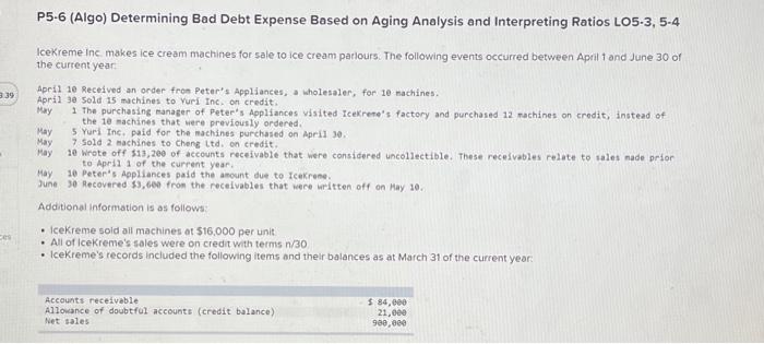 how do I solve 3 P5.6 (Algo) Determining Bad Debt Expense Based