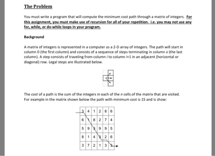  The Problem You must write a program that will compute the
