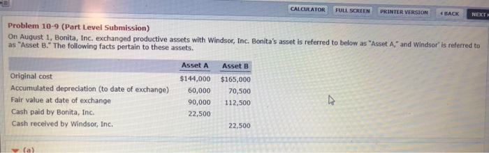  CALCULATOR FULL SCREEN PRINTER VERSION BACK NEXT Problem 10-9 (Part Level