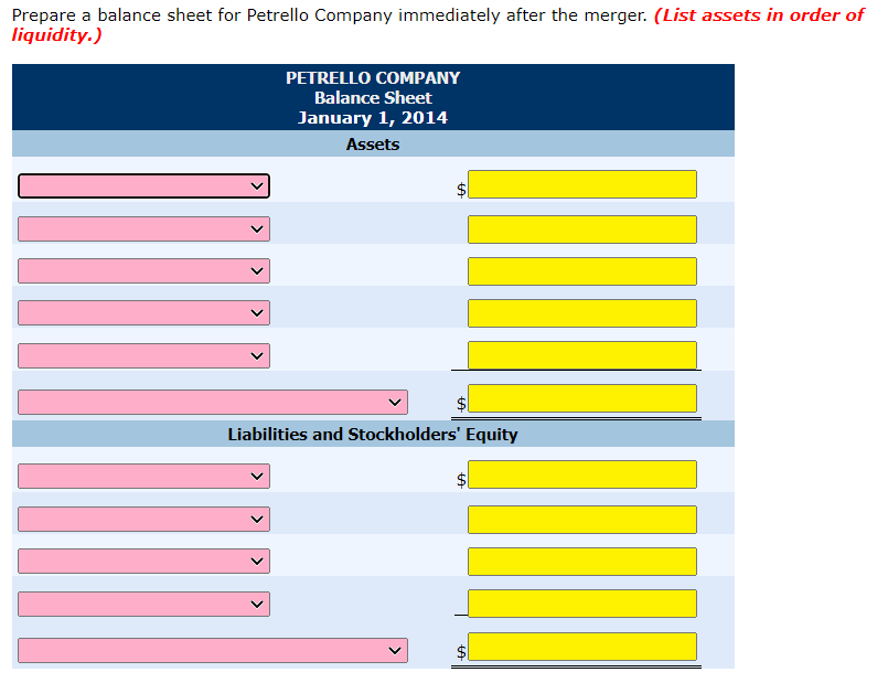 tab to better see the problem Exercise 2-2 The balance sheets of