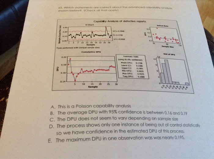  Which statements are correct about the advanced capability analysis Shown below?
