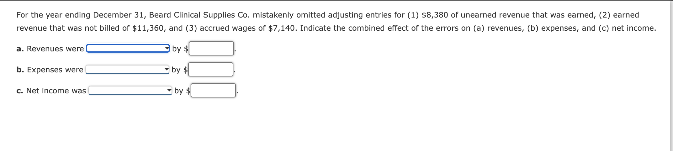 State if it was Overstated or Understated and by how much For