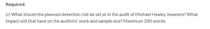  Required: (c) What should the planned detection risk be set at