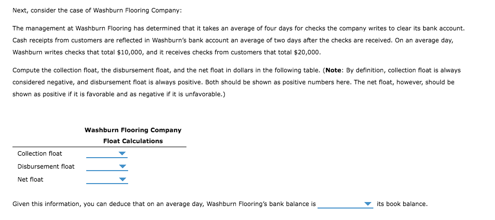 the books and the balance in the bank account. A lag often