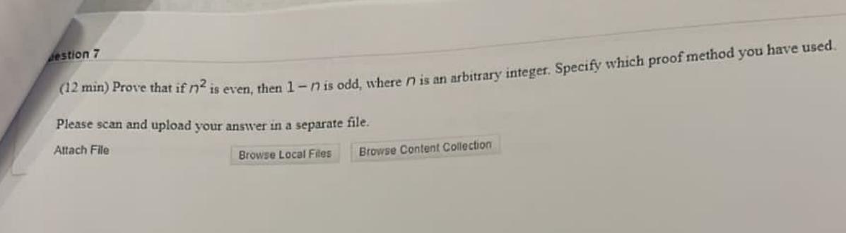  ention 7 (12 min ) Prove that if n2 is even,