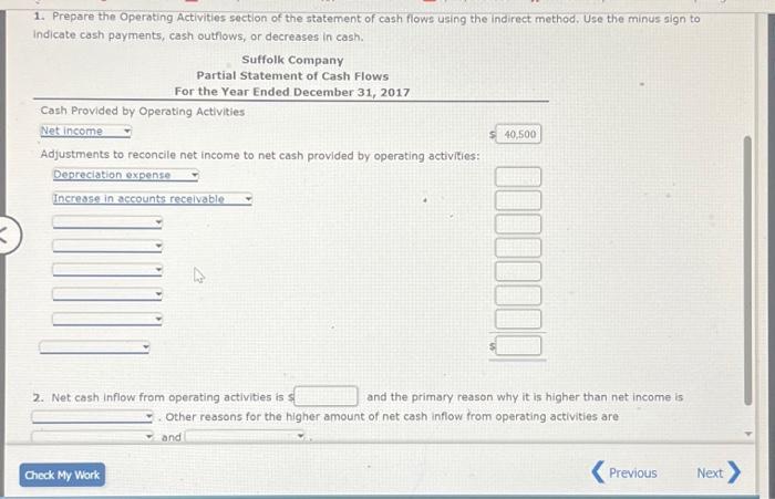 current assets and current liabilities of Suffolk Company are available: Net income