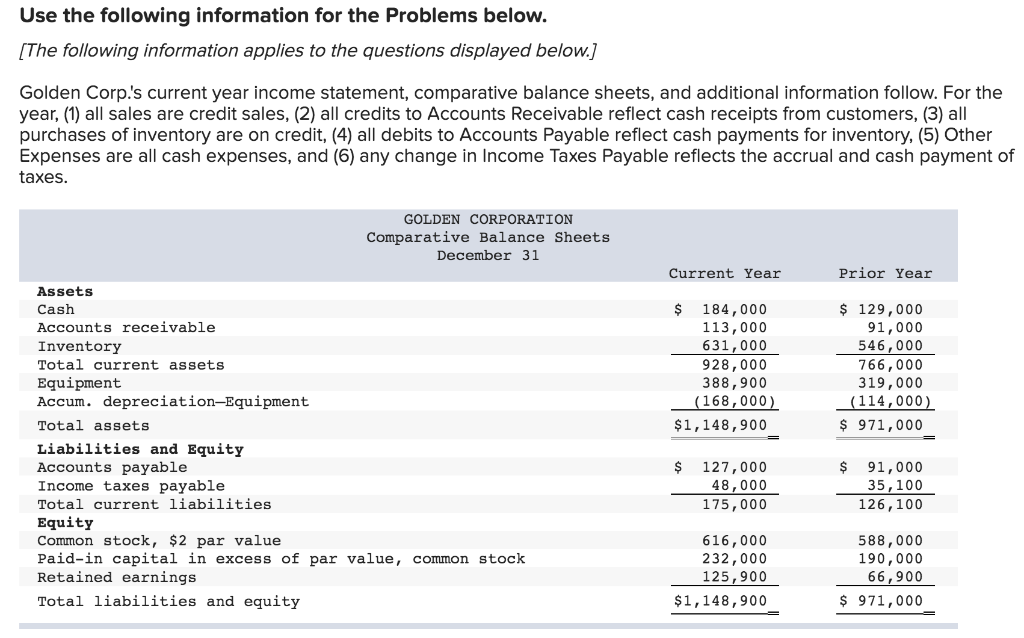 Q 5/5 Use the following information for the Problems below. [The following
