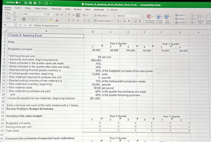 Chapter 8 Form worksheet is to be used to create your own