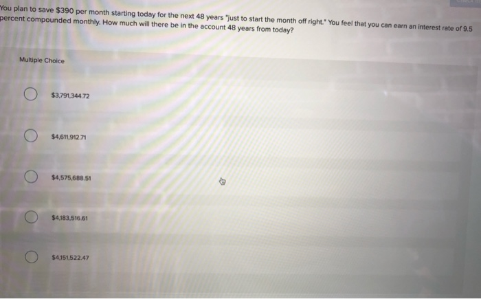 the APR is 6.84 percent compounded monthly, what is the value of