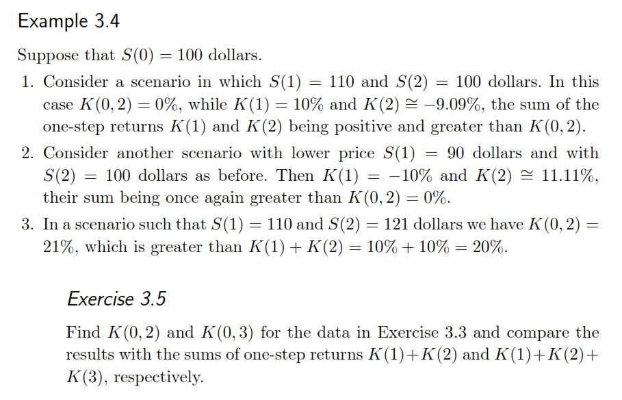 = = Example 3.4 Suppose that S(0) = 100 dollars. 1.