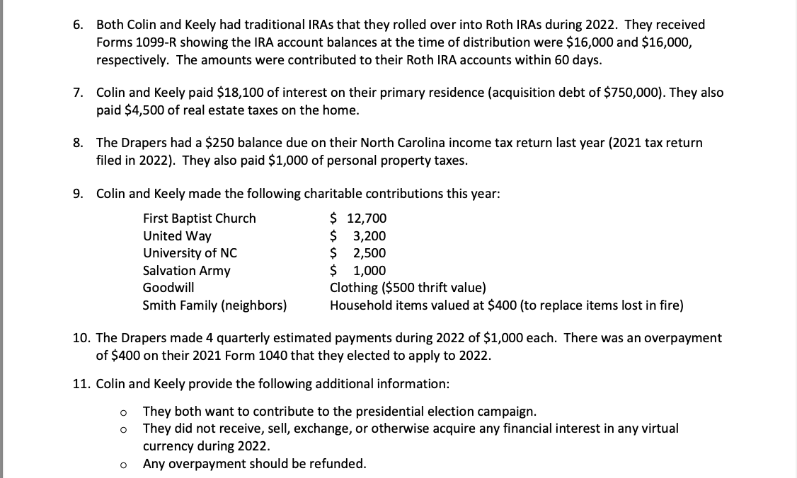 married and live in Charlotte, NC. Their address is 2468 Orchard Circle,
