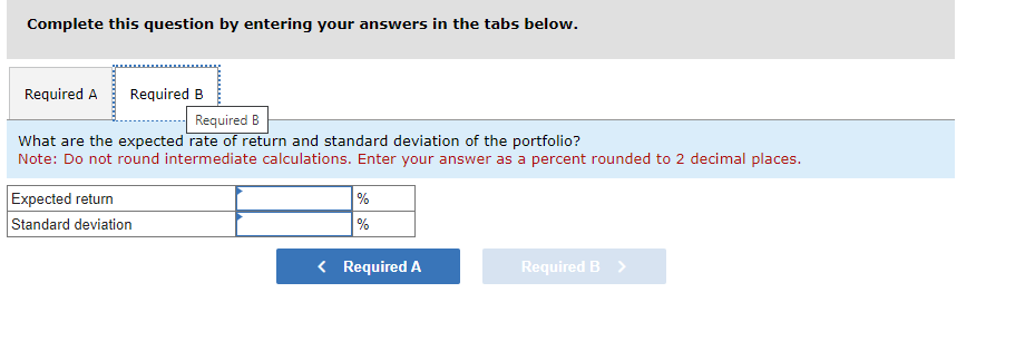 a portfolio with weights of 0.60 in stocks and 0.40 in bonds.