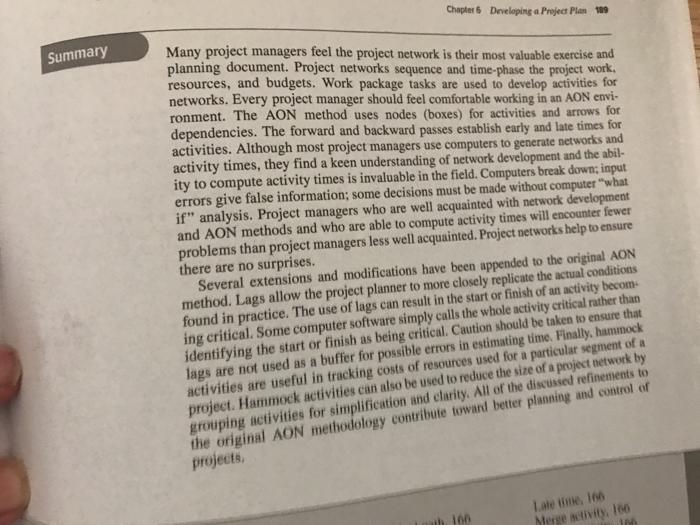 or AON (activity on node) for your customer. Your customer is building