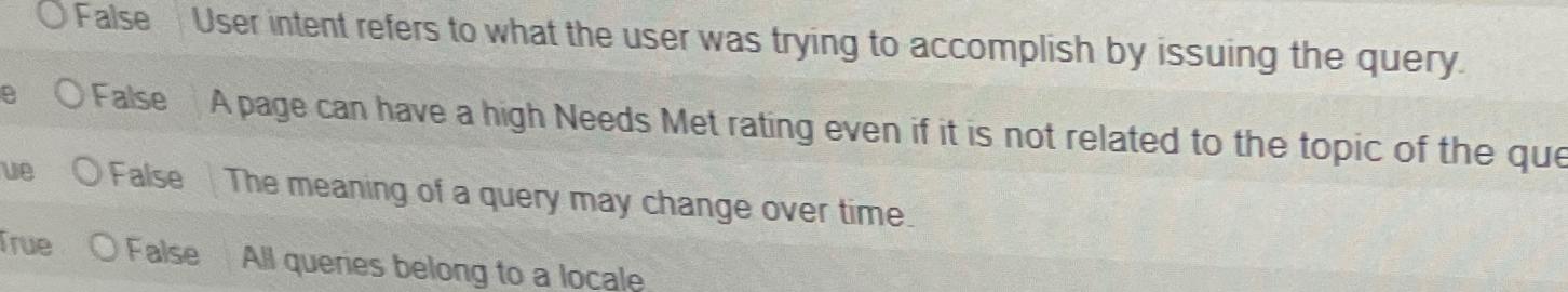  False User intent refers to what the user was trying to