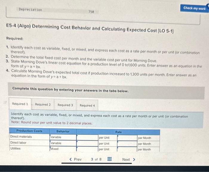applies to the questions displayed below] Moming Dove Company manufactures one model