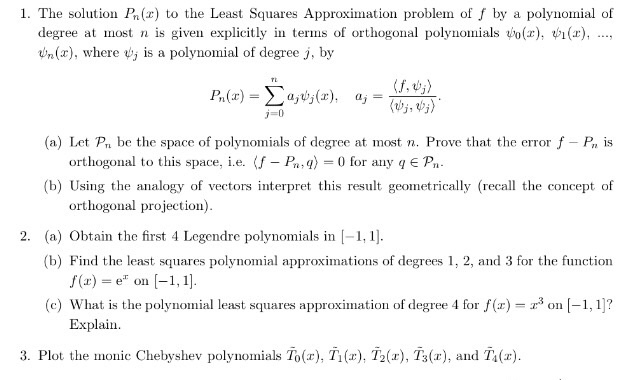  Please do question 3, thx The solution P_n (x) to the