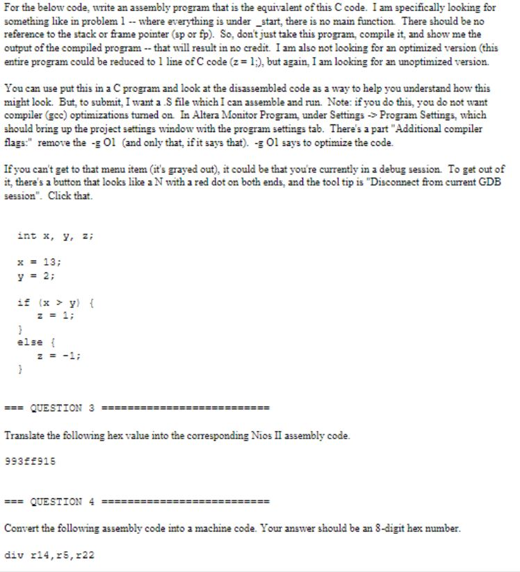 in plain english, as well as provide some C code which performs