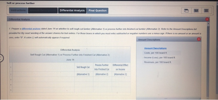 Analysis Final Question processing certain 'rough-cu umber, whichsfo Portland Lumber Company incurs