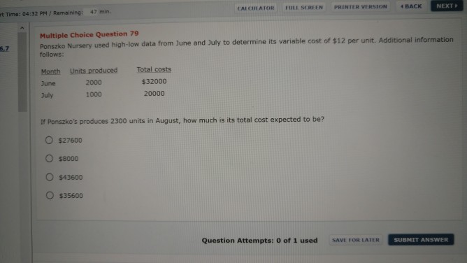 NEXT CALCULATOR FULE SCREEN PRINTER VERSION BACK t Time: 04:32 PM