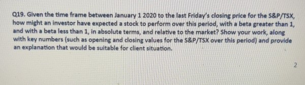 pls do it on Canada basis Q19. Given the time frame