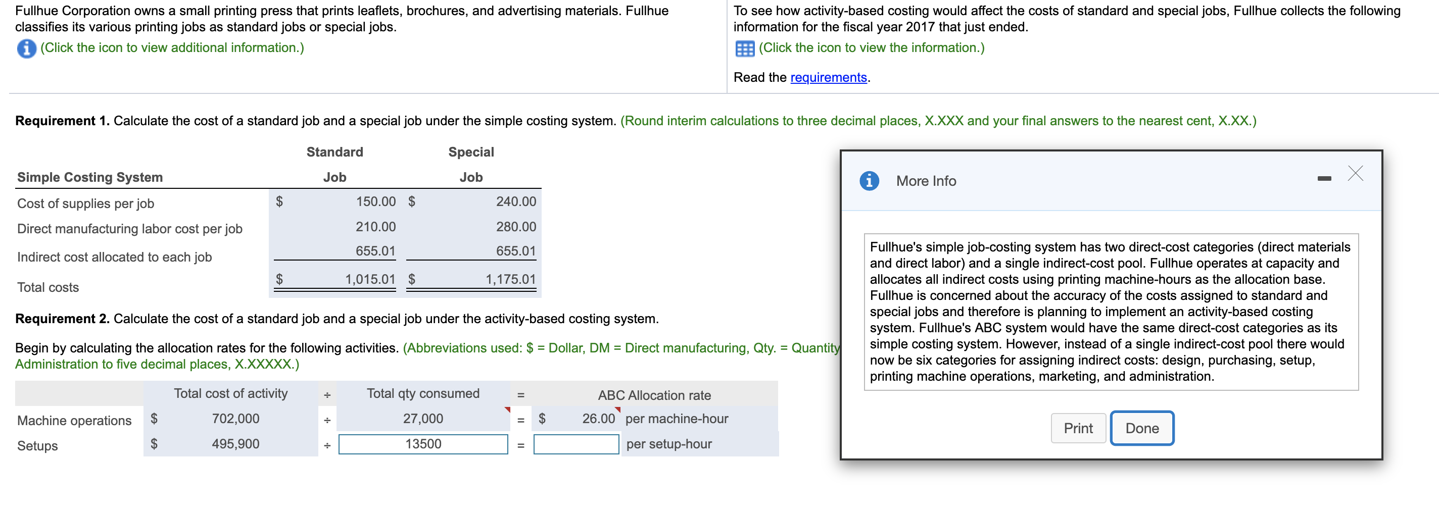 Solve please Cause-and-Effect Relationship Between Allocation Base and Activity Cost 1 Standard