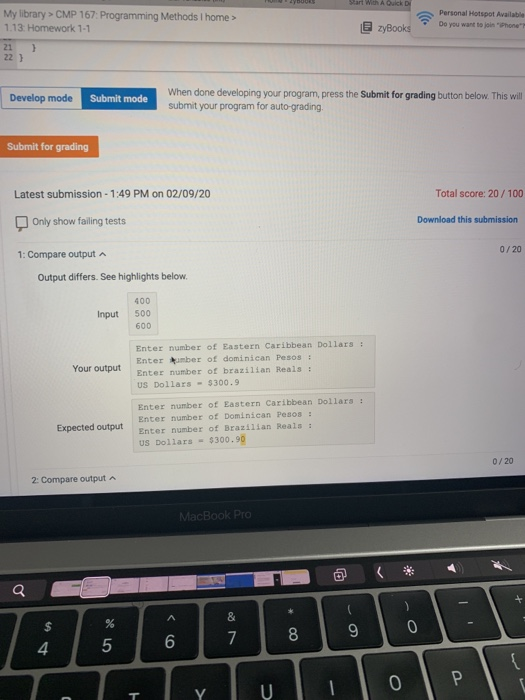  when i compile they the 0 behind is an error how